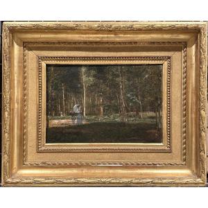 Francis Didier, Landscape In The Park, Oil On Canvas