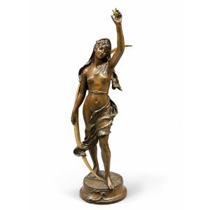 Henri-louis Levasseur (1853-1934) "the Shepherd’s Star" Large Bronze