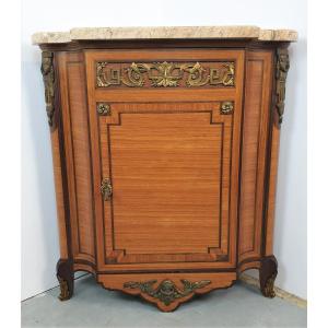 Napoleon III Bronze Marquetry Corner Cabinet