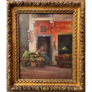 Charles Duvent 1867-1940, The Fruit Merchant.