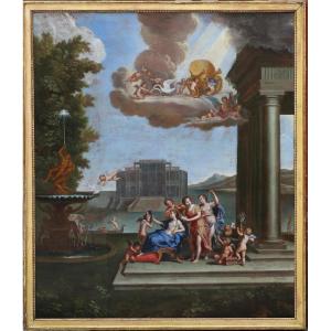 Francesco Albani After, 18th Century Painting, The Toilet Of Venus.