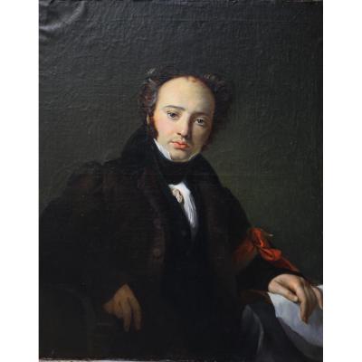 Portrait Of Geologist Engelspach Auguste Dit Larivière 1833