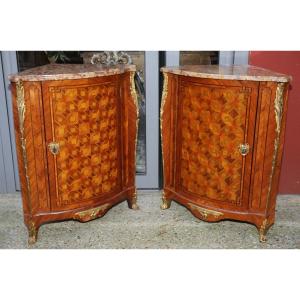 Pair Of Transition Period Corners Circa 1765, Stamped By Stumpff.