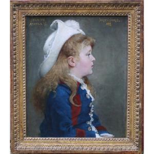 Jacques Clément Wagrez 1846-1908 Portrait Of Félicité In 1882.