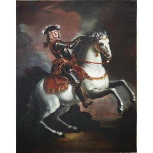 German School From The 18th Century, Equestrian Portrait Of Johann Von Platz Neuburg 1658-1716