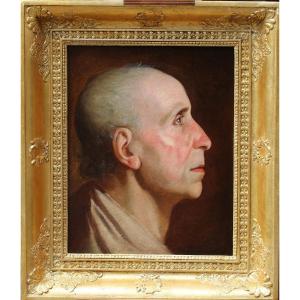 French School Early 19th Century, Portrait Of A Man In Profile, Philosopher.