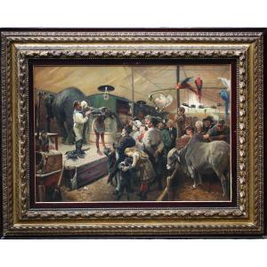 Paul Friedrich Meyerheim 1842-1915 Workshop Of, The Menagerie.