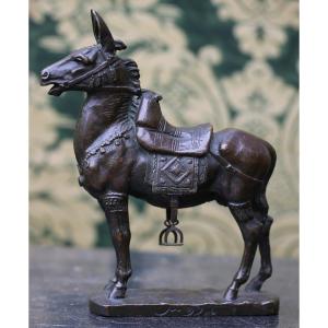 Giuseppe Parvis 1831-1909 North African Donkey Saddled, 1904