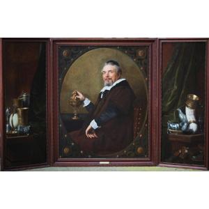 André Jerzy Mniszech (wischnowitz, 1823 - Paris, 1905), The Goldsmith Hendrik Clootens, Triptych.