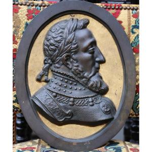 19th Century French School, Profile Of François I In Bronze