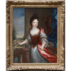 French School Circa 1700, Portrait Of A Young Woman As Diana.