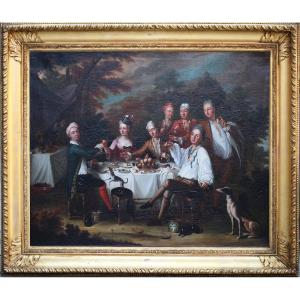 Jacques Autreau 1657-1745 Attributed To, The Country Lunch
