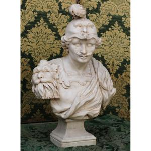 Giovanni Baratta 1670-1747 Attributed To The Roman God Mars Marble Bust.