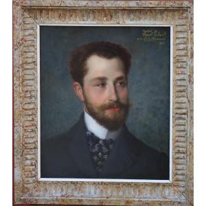 Charles Morance XIX XX, Portrait Of Young Man Marcel Thibault In 1901, Oil On Panel.
