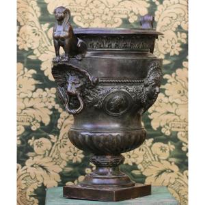 Large Bronze Vase, Model By Laurent Magnier And Jean Baptiste Tuby, Chateau De Versailles.