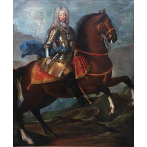Giovanni Battista Curlando 1648-1710, Equestrian Portrait Of Vittorio Amedeo II 1666-1732.