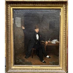 Hendrik Joseph Dillens 1812-1872 Portrait Of A Magistrate Of The Royal Court Of Douais In 1833.