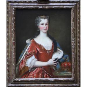 French School Of The 18th Century, Portrait Of Marie Lezynska.