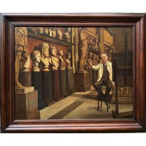 William Fitz, Active From 1880 To 1915, Italian School, The Painter In The Museum In 1882