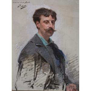 Paul Mathey 1844-1929, Portrait Of The Painter Alphonse De Neuville.