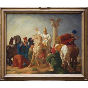 Belgian School Circa 1840, Alexander At The Battle Of Persepolis.