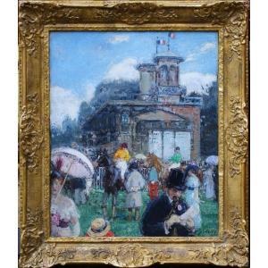 Frantz Charlet 1862-1928, The Auteuil Hippodrome Around 1900.