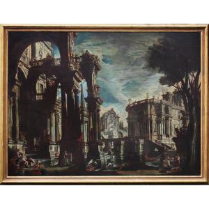 Stefano Orlandi 1681-1760, Architectural Capriccio With The Toilet Of Venus.