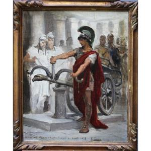 Edouard Debat-ponsant 1847-1913, Study Alexander Breaking The Gordian Knot, 1877