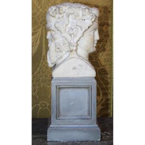 Italy, Late 18th Century, Representation Of The Roman God Janus, Marble Cast.