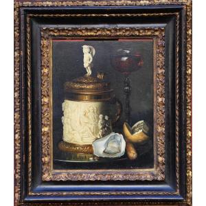 German School In The Taste Of The 17th Century, 18th Century Period, Still Life With An Ivory Vidrecome.