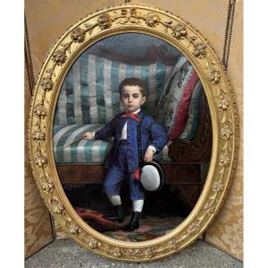 Paolo Mei 1831-1899, Little Boy In Blue Suit In 1869
