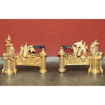 Pair Of Andirons End XVIII