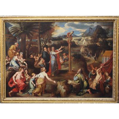 Italian School Early XVIII, Moses And The Bronze Serpent.