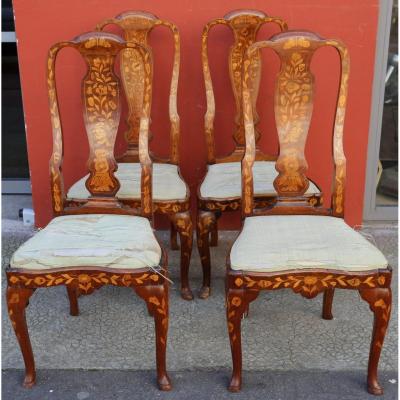 Series Of Four Chairs, Holland Early XIXth.