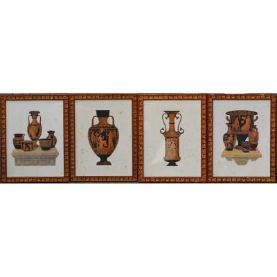 Engravings End Of XIXth Greek Vases.