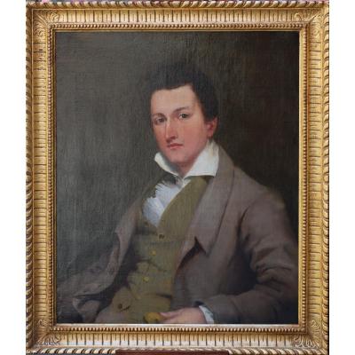 Ecole Anglo-américaine, Portrait De Jeune Homme.