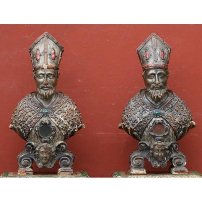 Pair Of Reliquary Busts Italy XVIII
