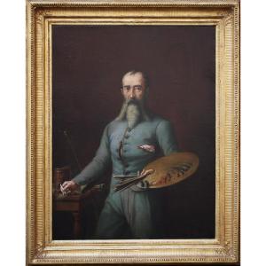 François Grellet (1838-1908) Known As Brother Athanase, Presumed Portrait Of Horace Vernet.