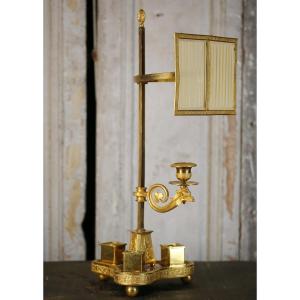 Rome Around 1800, Inkwell Lamp With A  Sconce