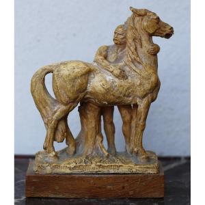 Félix Guis 1887-1972, Warrior And His Horse, Terracotta Proof