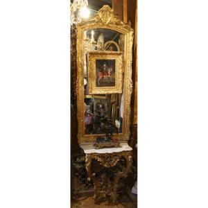 Small Louis XV Period Console And Its Mirror