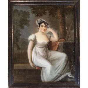 Portrait Of Mademoiselle Mars, Mounted Under Glass, 1810