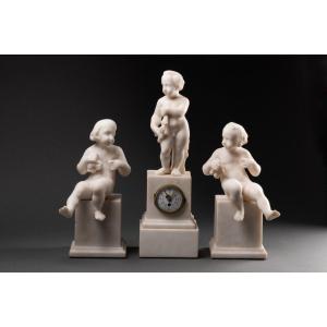Carrara Marble Fireplace Trim, France, Circa 1920