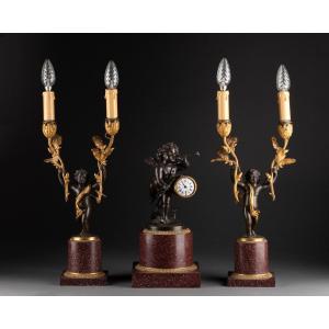 Gilt And Patinated Bronze Fireplace Trim, Napoleon III, Paris