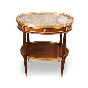 Louis XVI Style Mahogany Bouillotte Table, Napoleon III Period, Paris