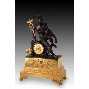 Table Clock, Mercury/hermes. Bronze, Metal. Paris, France, Circa 1825.