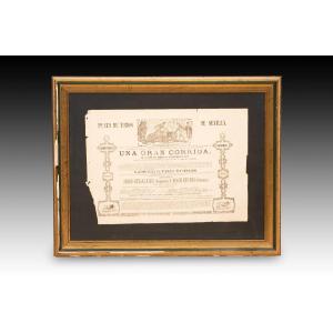 Poster, Bullring Of Seville. Printed Paper, Framed. Seville, 1877.
