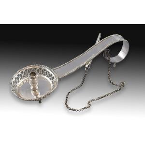 Chandelier With Chain And Clips. In Silver. F. Roca, Barcelona, Around The First Half Of The 19th Century.