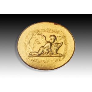 Cupid With Boar. Glass. 19th Century.