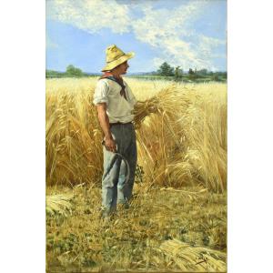 Oil On Canvas, “the Reaper”, Ignacio Díaz Olano, 1890.